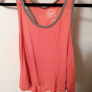 Coral Cropped Tank Top